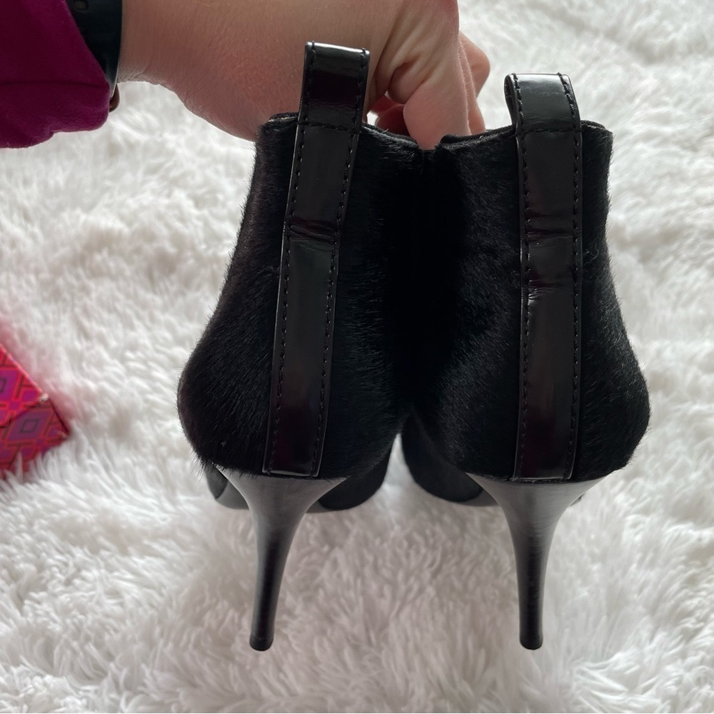 Tory Burch | Stiletto Black Bovine Hair Booties, Leather‎ Lining, size 8 1/2 - Picture 11 of 13